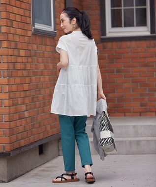 ANY 【洗濯機可能】シルキーソフトティアードブラウス オフ