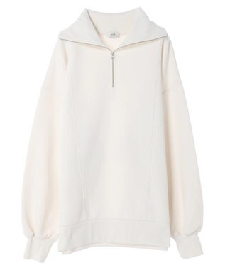 earth music&ecology スタンドｚｉｐダンボールチュニック Ivory