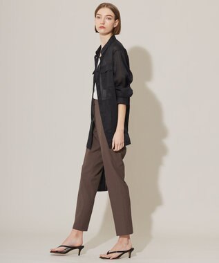 ICB 【洗える】ラミーコットンボイル シアーシャツ ブラック系