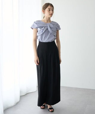 YECCA VECCA リボンデザインブラウス Blue