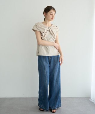 YECCA VECCA リボンデザインブラウス Beige