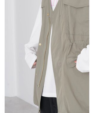 earth music&ecology ドロストコードジレ Khaki