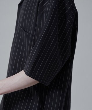 WEGO 【ユニセックス着用アイテム/手洗い可/SETUP可】リネンレーヨンオープンカラーシャツ（S） ダークグレー