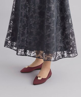 steppi 【洗える/撥水】メタルパーツ付 ポインテッド パンプス ボルドー