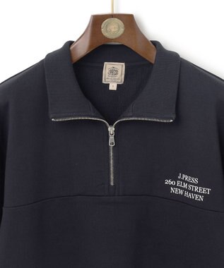 J.PRESS MEN インレージャージー ロゴハーフジップスウェット ネイビー系