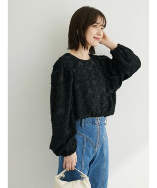 Green Parks シャギージャガードプルオーバー Black