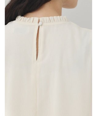 earth music&ecology マジョリカプリーツ半袖ブラウス Ivory