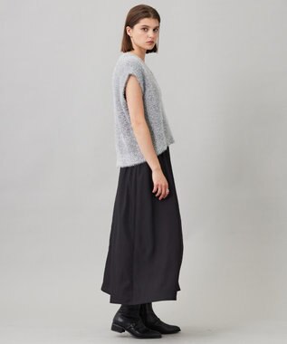 ICB L 【UVケア・速乾・洗える】シルクエステルタフタ フレアスカート ブラック系
