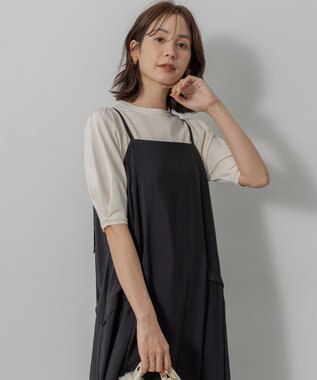 クルミボタン5分袖ニット