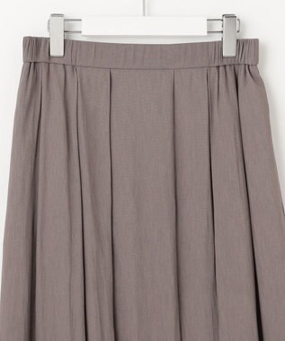 J.PRESS LADIES 【洗える】スプリットジョーゼット ランダムタック スカート ブラウン系