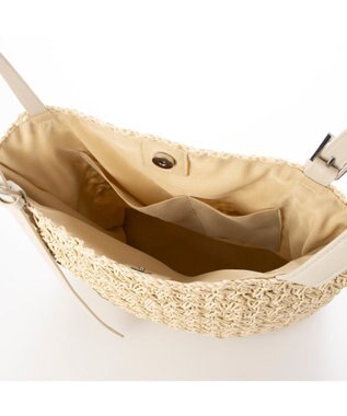 UNBILLION カシュカシュ cachecache / ベルトハンドル柄編トート ベージュ