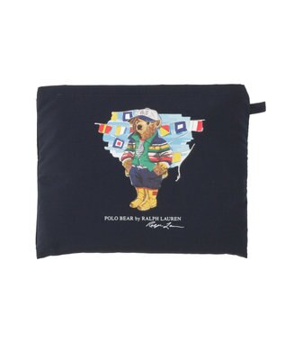 MOONBAT POLO RALPH LAUREN(ポロ ラルフローレン) SEASON BEAR ポロベア ポケッタブル レインバッグ 無地 ネイビーブルー