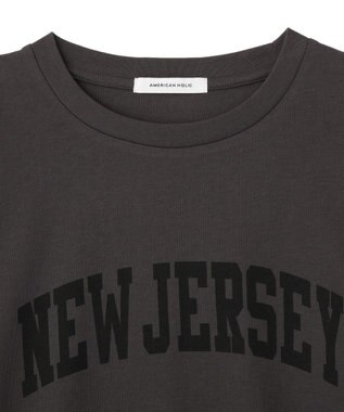 AMERICAN HOLIC カレッジロゴレースドッキングＴシャツ Charcoal Gray