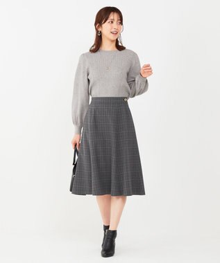 ANY SIS 【CICA加工】ケーブルポイント ニット ライトグレー