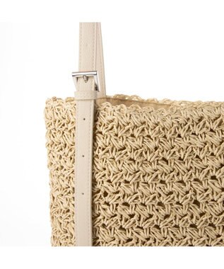 UNBILLION カシュカシュ cachecache / ベルトハンドル柄編トート ベージュ