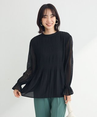 Green Parks マジョリカブラウス Black