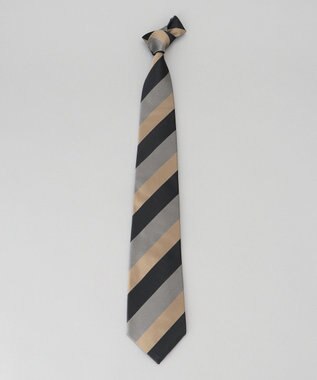 GOTAIRIKU GOTAIRIKU別注【日本製】シルク ネクタイ_ストライプ ダークブラウン系1