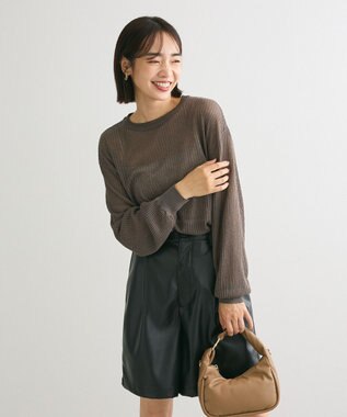 Green Parks ラメシアーリブニットプルオーバー