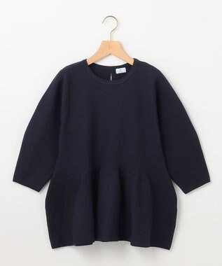 組曲 【WEB限定】スポンディッシュペプラム ニット ネイビー系