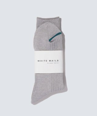 WHITE MAILS PAPER RIB CREW SOCKS ソックス グレー