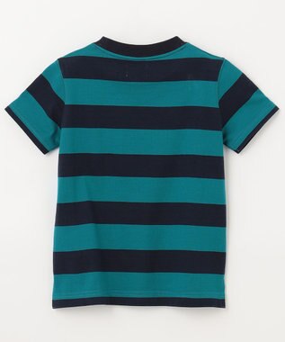 J.PRESS KIDS 【110-130cm】ボーダーJPサガラ刺繍 Ｔシャツ グリーン系1