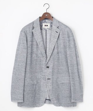 JOSEPH ABBOUD 【キングサイズ・清涼感/軽量】リネンTOPピケ ジャケット ブルー系
