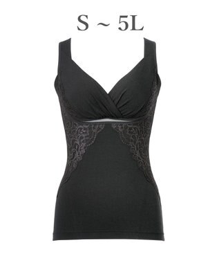 BRADELIS New York 【BRADELIS NewYork peace】綿混キャッチャーカップレースブラキャミ25 ノンワイヤー 補正下着 補整 カップ付き ブラトップ ボディシェイパー