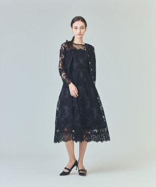 GRACE CONTINENTAL リバーレースドレス ブラック