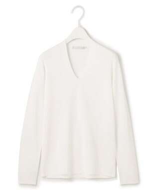 ICB 【洗える】 シンセティックフルニードル Vネックプルオーバー オフホワイト系