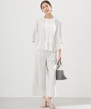 組曲 L クールプレーティング天竺プリーツ カットソー アイボリー系