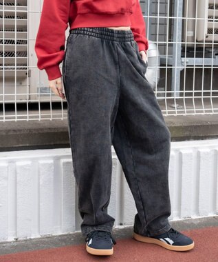WEGO 【ウエストゴム】スウェットワイドパンツ