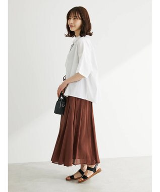 Green Parks インド綿　ふんわりボイルロングスカート Brown