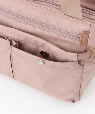 LA BAGAGERIE モノグラム　スクエアナイロントート ピンク