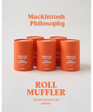 MOONBAT MACKINTOSH PHILOSOPHY(マッキントッシュ フィロソフィー）【ギフトBOX付】ウール100％ リバーシブル ニット マフラー ユニセックス 日本製 オレンジ