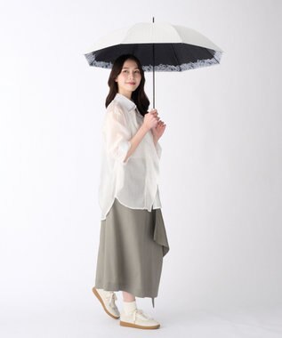 MOONBAT ハニカム断熱パラソル アイスサークル 長傘 50cm 晴雨兼用 遮光率100％ UV100％ 遮熱 耐風 ホワイト