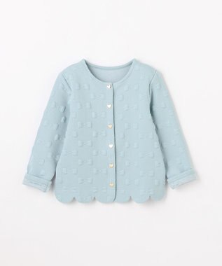 ANY KIDS リボン ジャガード カーディガン サックスブルー