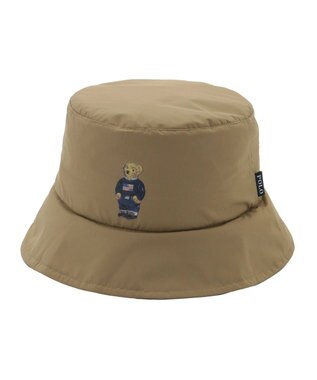 MOONBAT POLO RALPH LAUREN レインハット FLAG BEAR 撥水 ポケッタブル キャメル