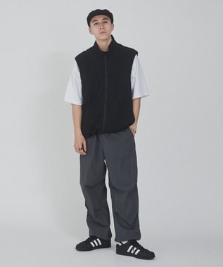 WEGO 【ウエストゴム/撥水/洗濯機可】ナイロンイージーパンツ ダークグレー