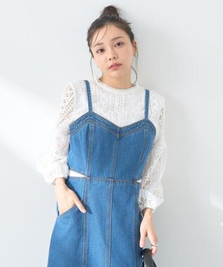 earth music&ecology サイドカットデニムキャミワンピース Indigo