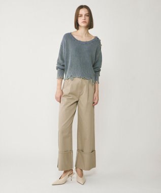 GRACE CONTINENTAL ピグメントニットトップ ネイビー