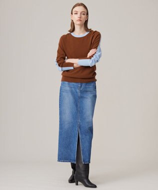 ICB 【洗える】ウォーターリサイクルデニム スカート ブルーデニム系