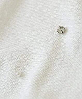 earth music&ecology パール＆ビジューカーディガン Ivory