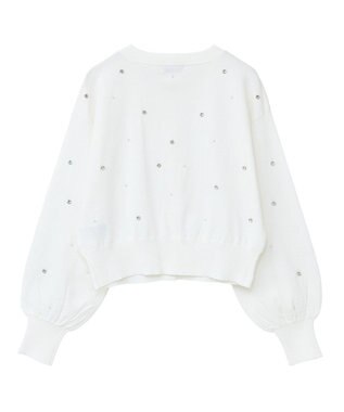 earth music&ecology パール＆ビジューカーディガン Ivory