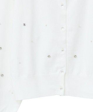 earth music&ecology パール＆ビジューカーディガン Ivory