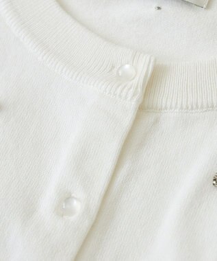 earth music&ecology パール＆ビジューカーディガン Ivory