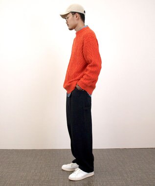 J.PRESS YORK STREET 【UNISEX】アランケーブル クルーネック ニット オレンジ系