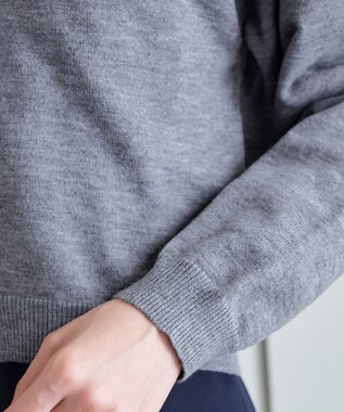 Tiaclasse 【洗える】オーガンジーラインカーディガン グレー