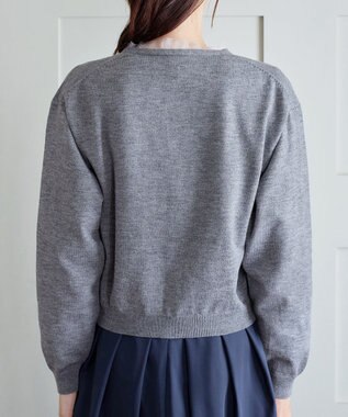 Tiaclasse 【洗える】オーガンジーラインカーディガン グレー