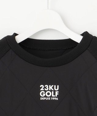 23区GOLF 【WOMEN】中綿キルトプルオーバー 着脱楽ちん 便利なポケット付 1枚で決まる ブラック系