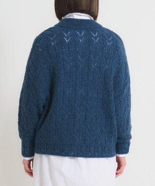 muuc アルパカモヘヤ模様編みカーディガン ブルーグレー